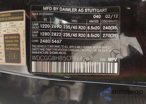 2012 Mercedes-Benz Glk 350 4Matic from USA, damaged, VIN WDCGG8HB5CF864701